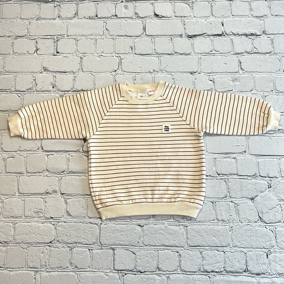 Zara baby, toddler stripped ecru & brown sweatshirt 18-24m - Picture 1 of 7